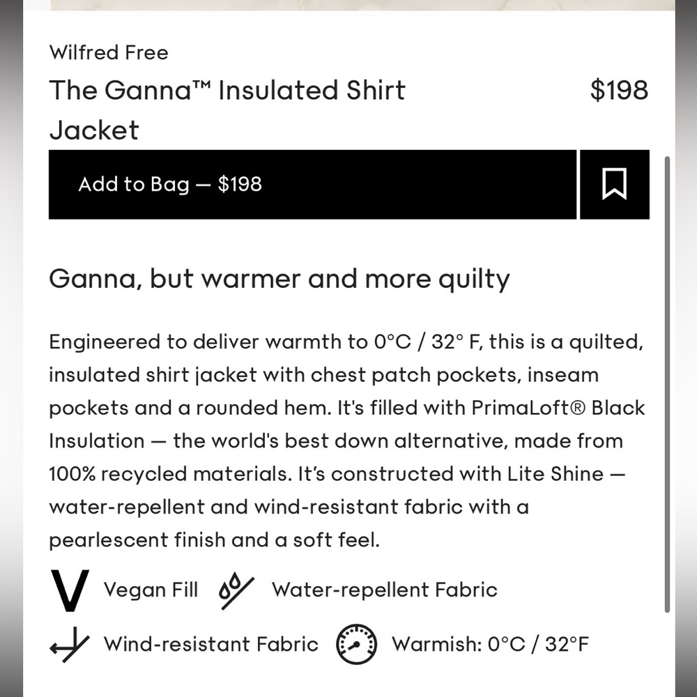 Wilfred Aritzia The Ganna Quilted Jacket Bone XSmall - Picture 15 of 16